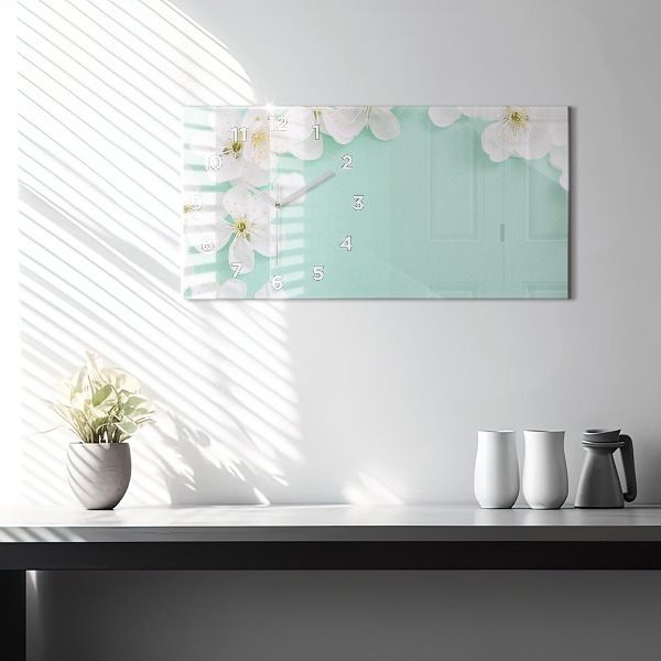 Horloge murale horizontale Marguerites en fleurs