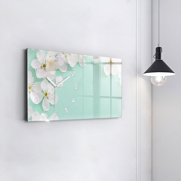 Horloge murale horizontale Marguerites en fleurs