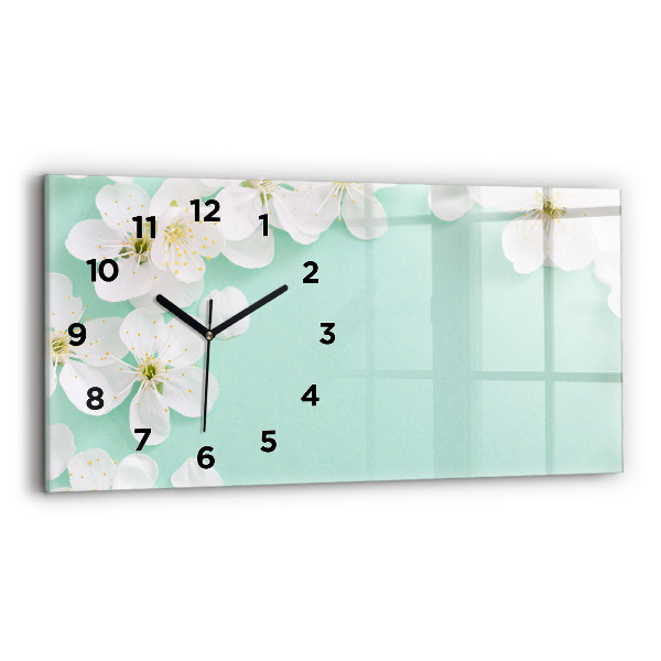 Horloge murale horizontale Marguerites en fleurs