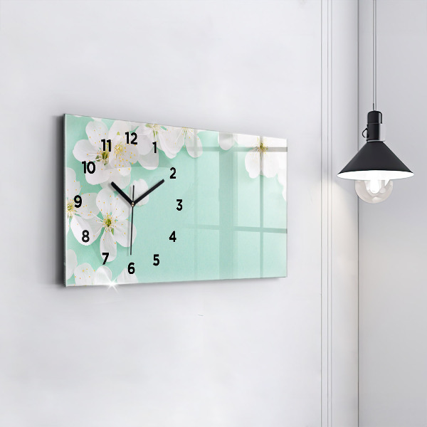 Horloge murale horizontale Marguerites en fleurs