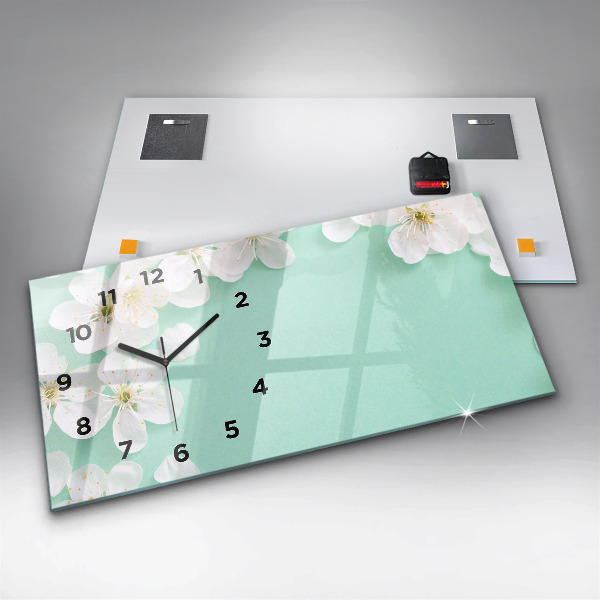 Horloge murale horizontale Marguerites en fleurs