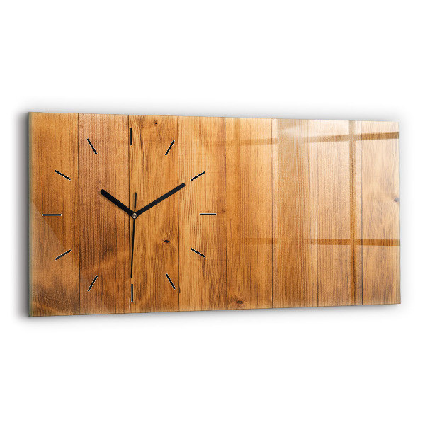 Horloge murale horizontale planches de bois