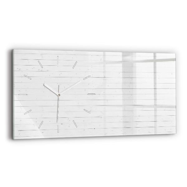 Horloge murale horizontale Motif de panneaux en bois