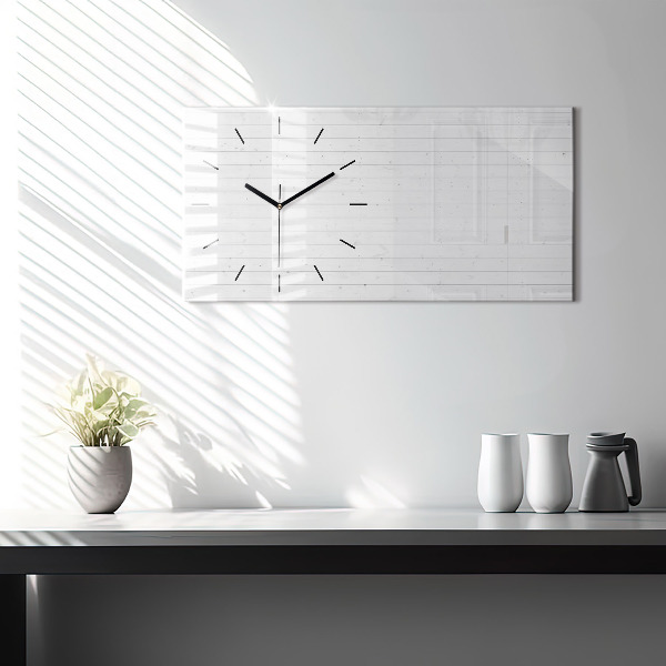 Horloge murale horizontale Motif de panneaux en bois