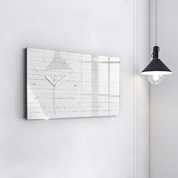 Horloge murale horizontale Motif de panneaux en bois