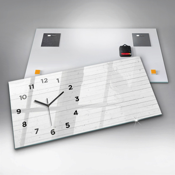 Horloge murale horizontale Motif de panneaux en bois