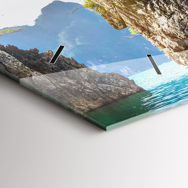 Horloge murale horizontale Lac arbres nature