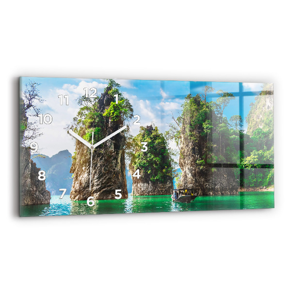 Horloge murale horizontale Lac arbres nature