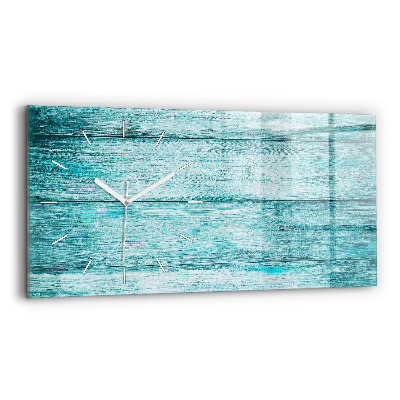 Horloge murale horizontale Vieux bois bleu