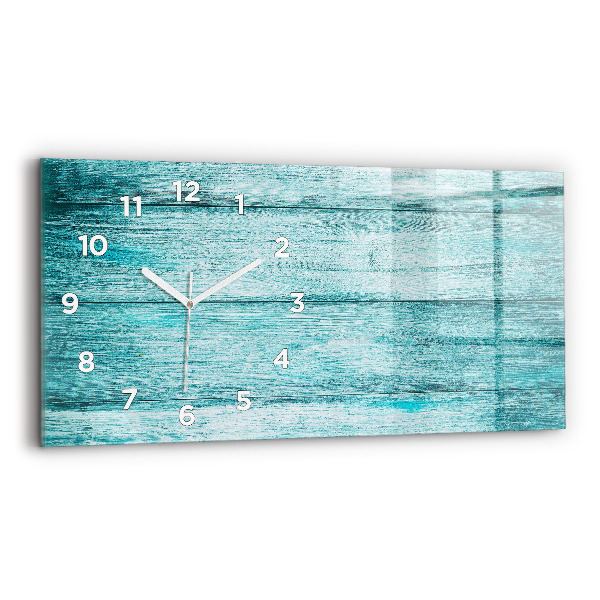 Horloge murale horizontale Vieux bois bleu