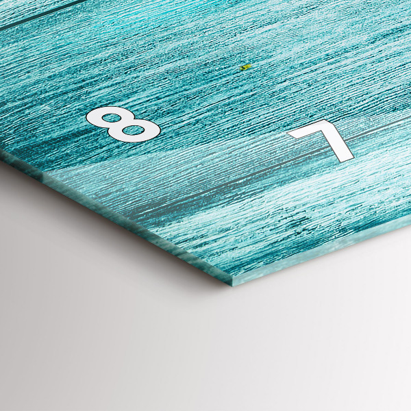 Horloge murale horizontale Vieux bois bleu