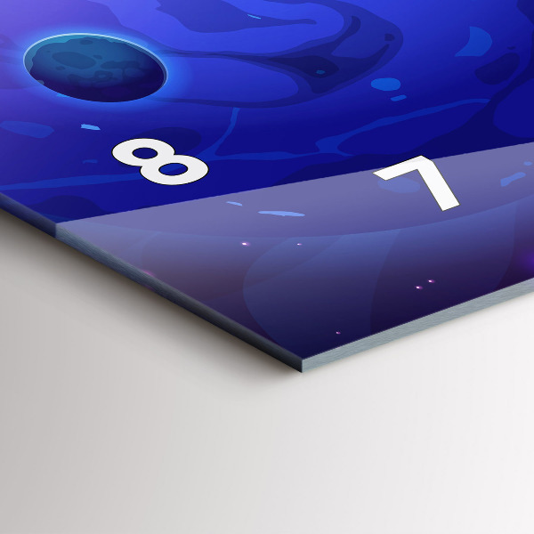 Horloge murale horizontale Planètes galaxie