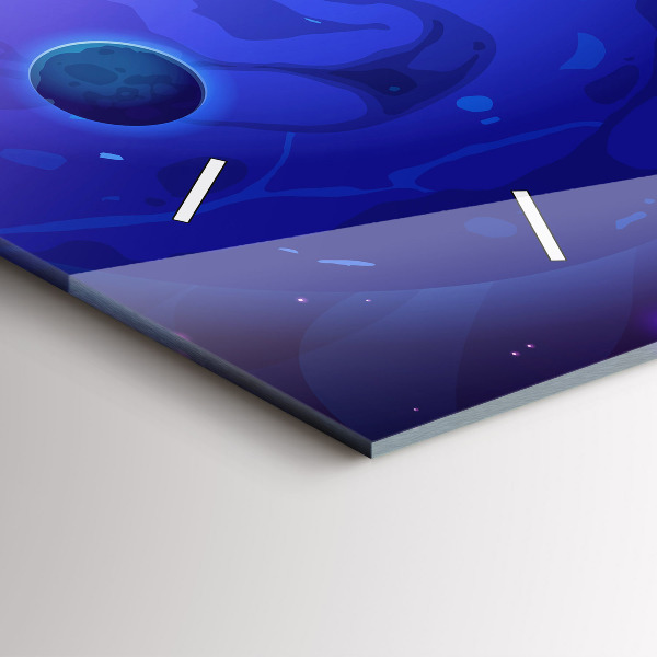 Horloge murale horizontale Planètes galaxie