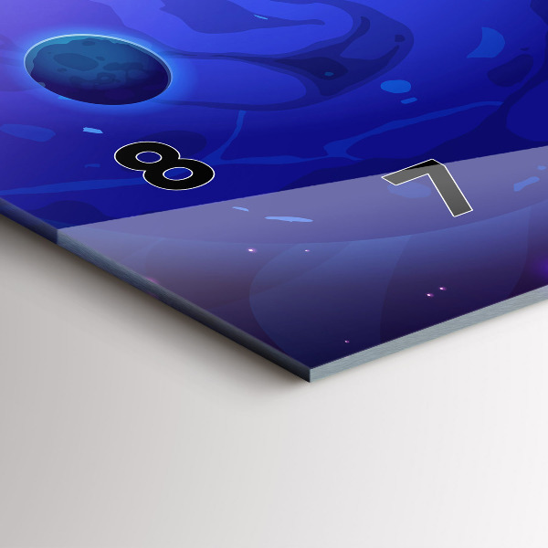 Horloge murale horizontale Planètes galaxie