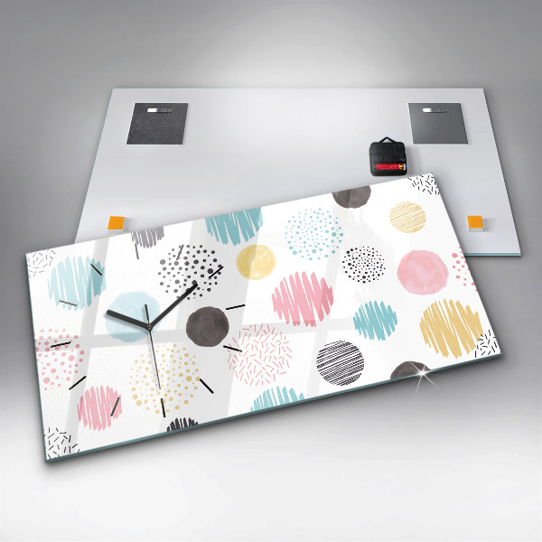 Horloge murale horizontale Motif géométrique