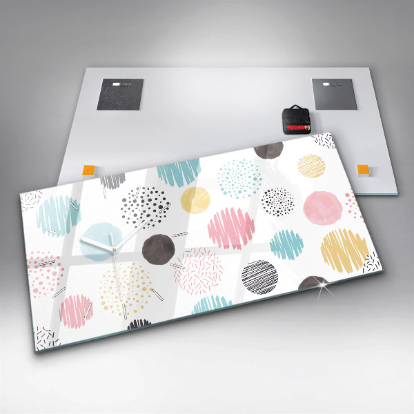 Horloge murale horizontale Motif géométrique