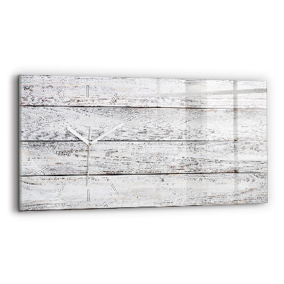 Horloge murale horizontale planches peintes