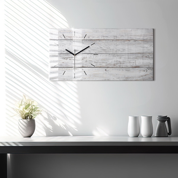 Horloge murale horizontale planches peintes