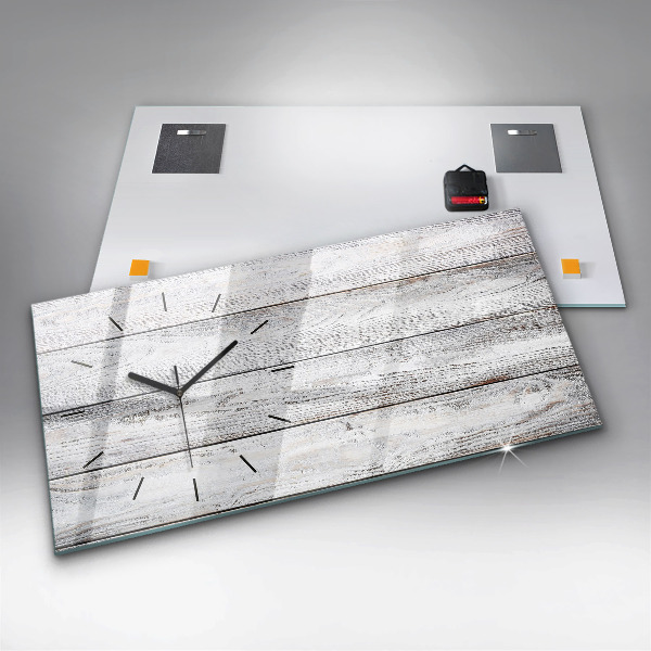 Horloge murale horizontale planches peintes