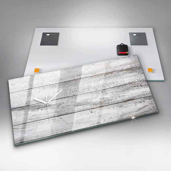 Horloge murale horizontale planches peintes