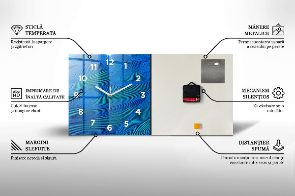 Horloge murale horizontale planches peintes