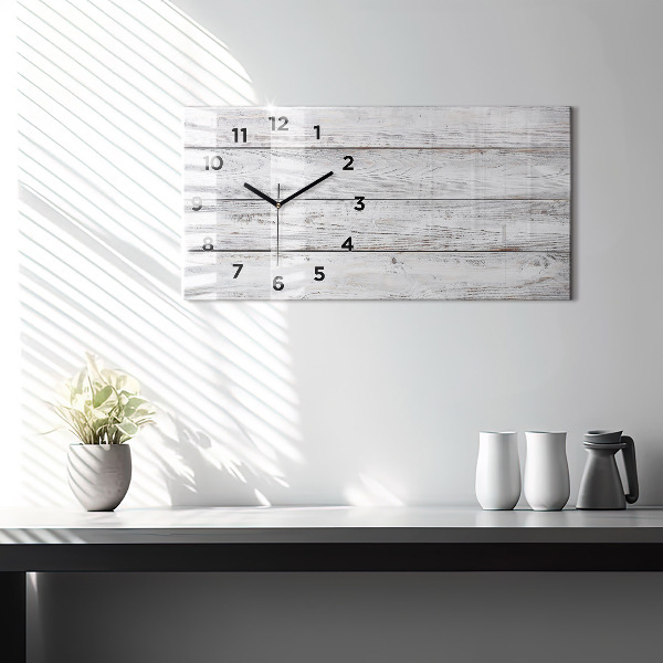 Horloge murale horizontale planches peintes