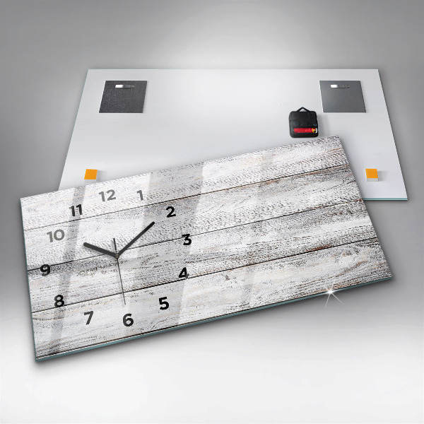 Horloge murale horizontale planches peintes