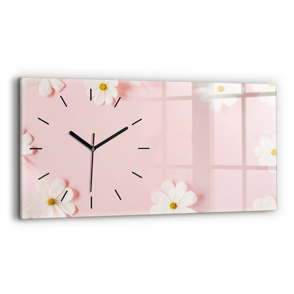 Horloge murale horizontale Fleurs de marguerite
