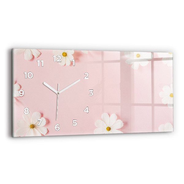 Horloge murale horizontale Fleurs de marguerite