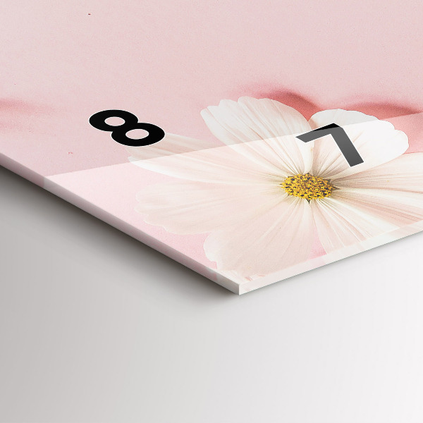 Horloge murale horizontale Fleurs de marguerite