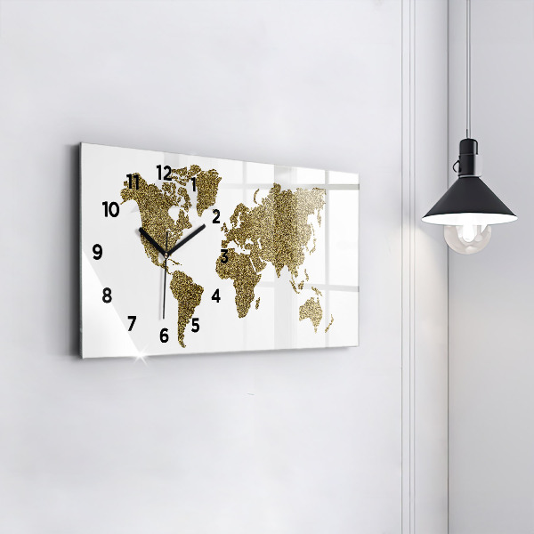 Horloge murale horizontale Carte du monde