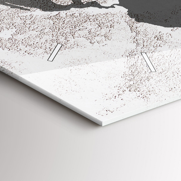 Horloge murale horizontale Carte du monde en béton