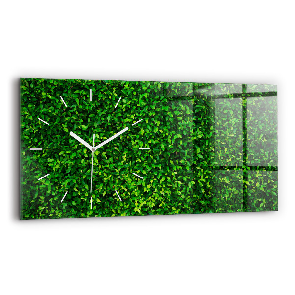Horloge murale horizontale feuilles de haie