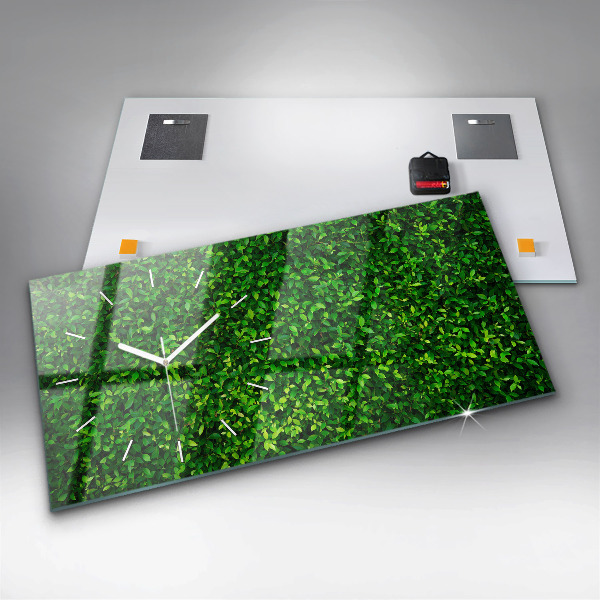 Horloge murale horizontale feuilles de haie