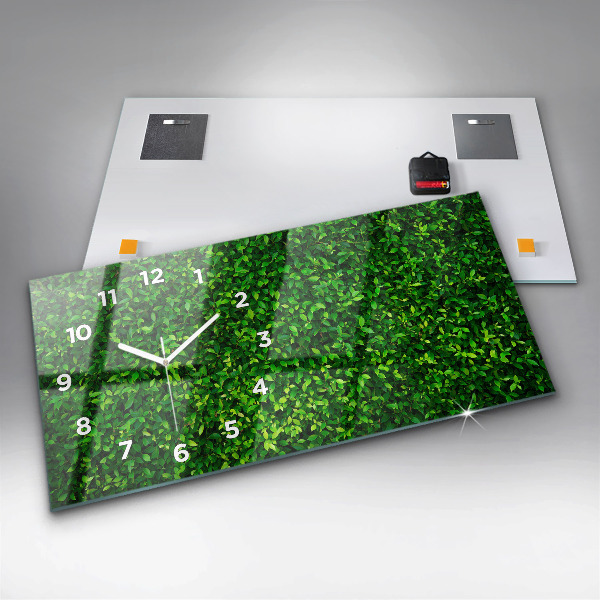 Horloge murale horizontale feuilles de haie