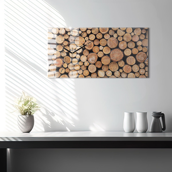 Horloge murale horizontale cernes des arbres