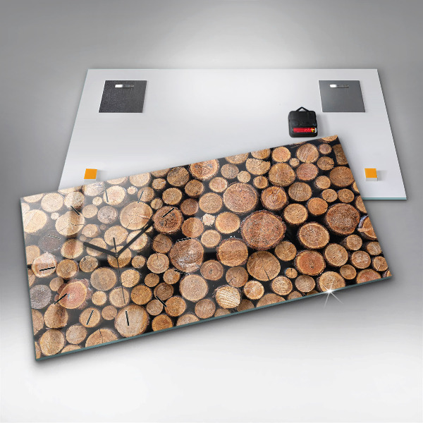 Horloge murale horizontale cernes des arbres