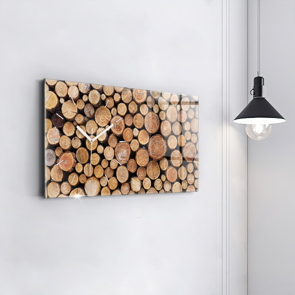 Horloge murale horizontale cernes des arbres
