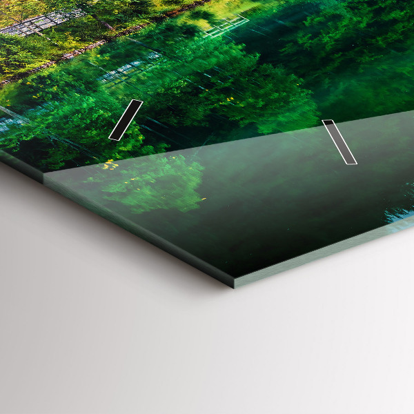 Horloge murale horizontale Paysage lacustre