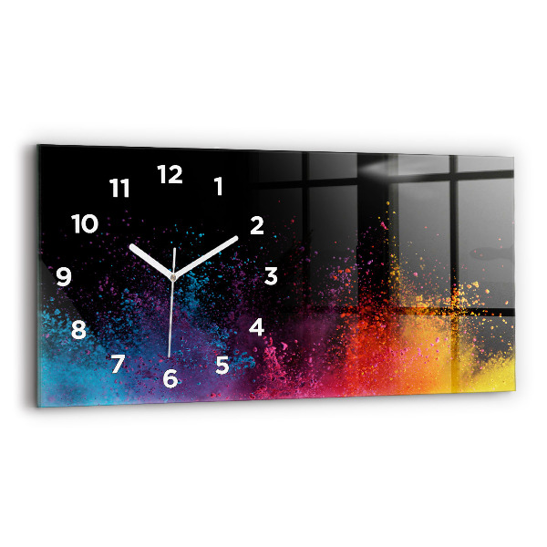 Horloge murale horizontale Explosion de couleurs