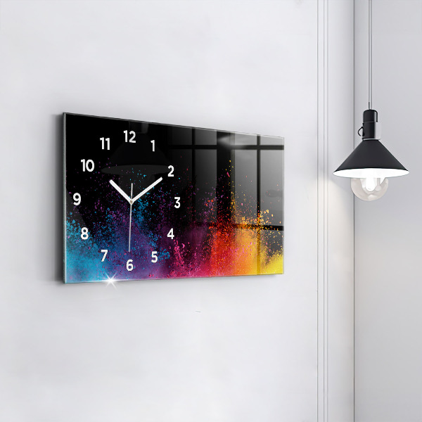 Horloge murale horizontale Explosion de couleurs