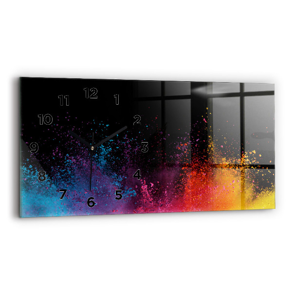 Horloge murale horizontale Explosion de couleurs