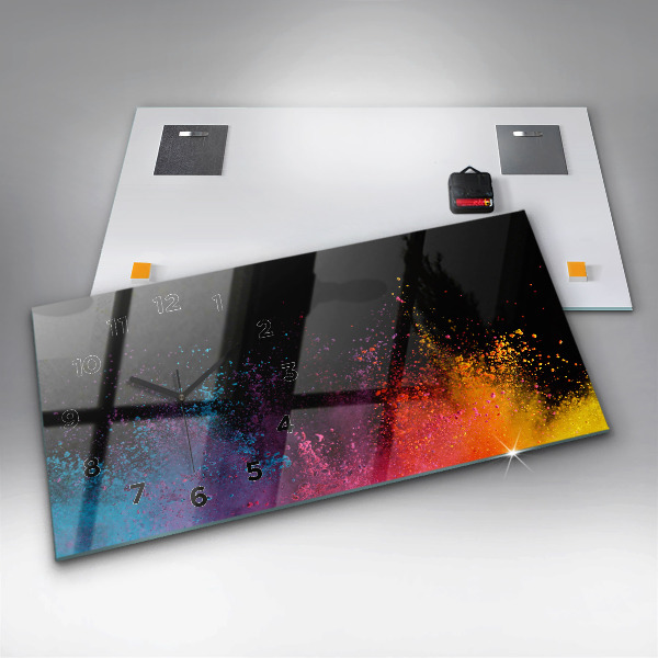 Horloge murale horizontale Explosion de couleurs