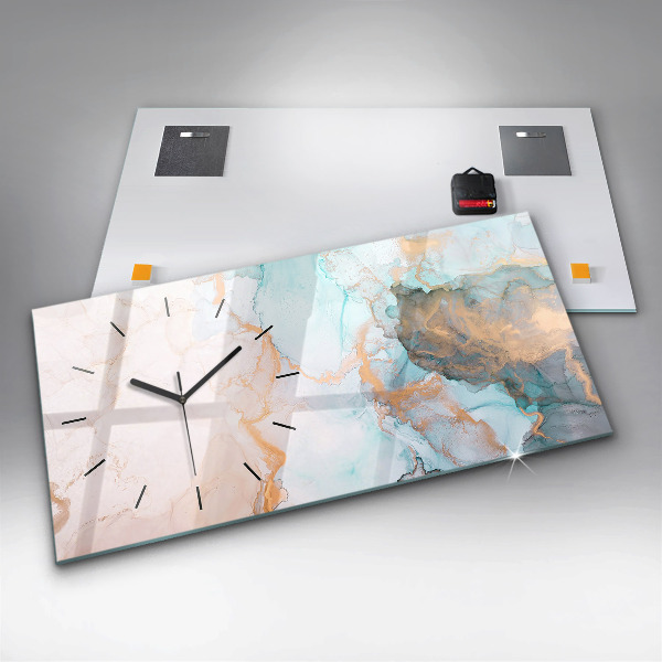 Horloge murale horizontale Peinture abstraite
