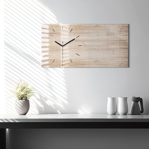 Horloge rectangulaire horizontale Texture bois