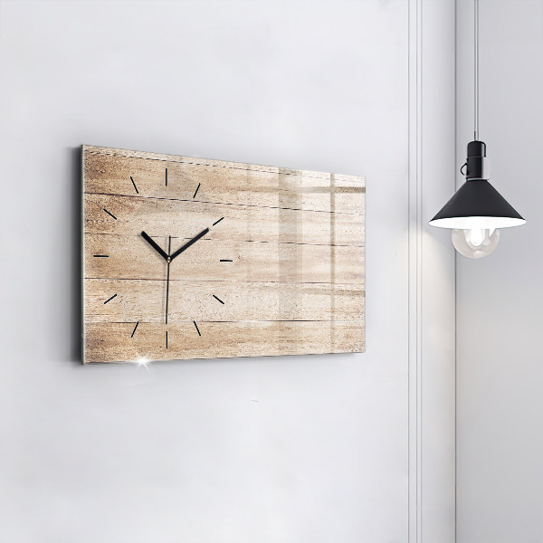 Horloge rectangulaire horizontale Texture bois