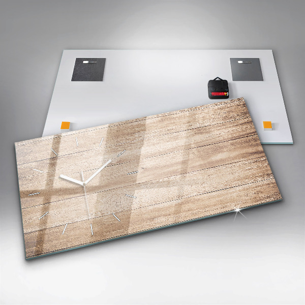 Horloge rectangulaire horizontale Texture bois