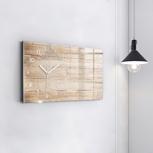 Horloge rectangulaire horizontale Texture bois