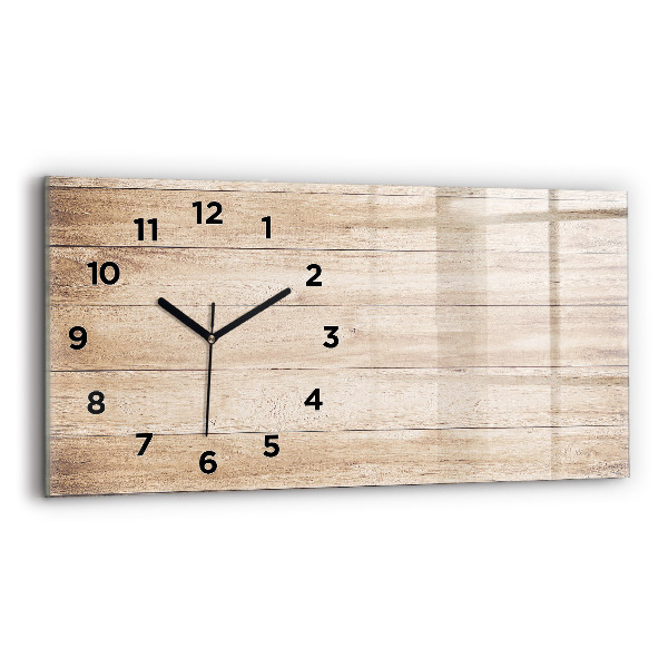 Horloge rectangulaire horizontale Texture bois