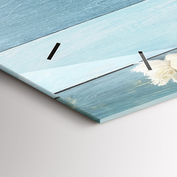 Horloge rectangulaire horizontale Planches, rayures et coque